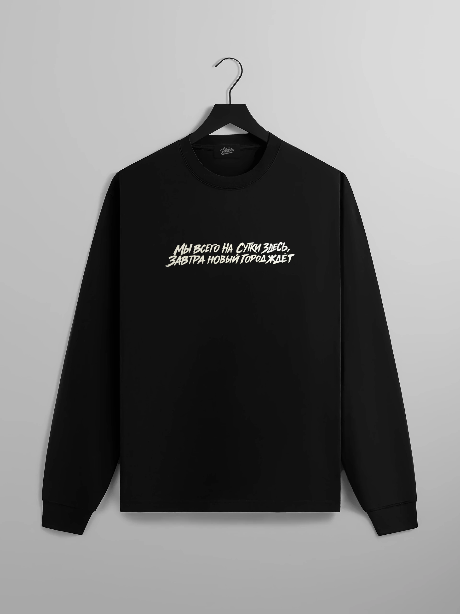 Лонгслив МЫ ВСЕГО НА СУТКИ ЗДЕСЬ